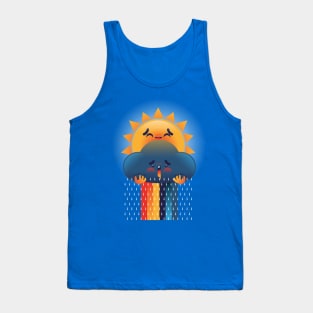 Rainbowwww¡¡¡ sun plus clouds equals rainbow. Tank Top